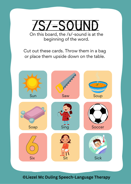 Articulation Bingo (/s/-sound)