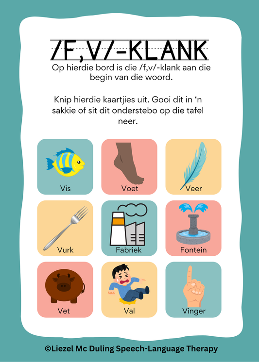 Artikulasie Bingo (f,v-klank)